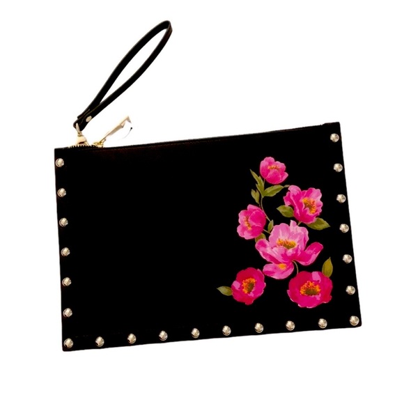 White House Black Market Floral Wristlet Clutch